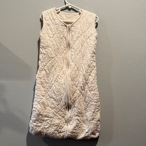 Coyuchi Cream Handstitched Quilted Sleep Sack 100% Organic Cotton zip up